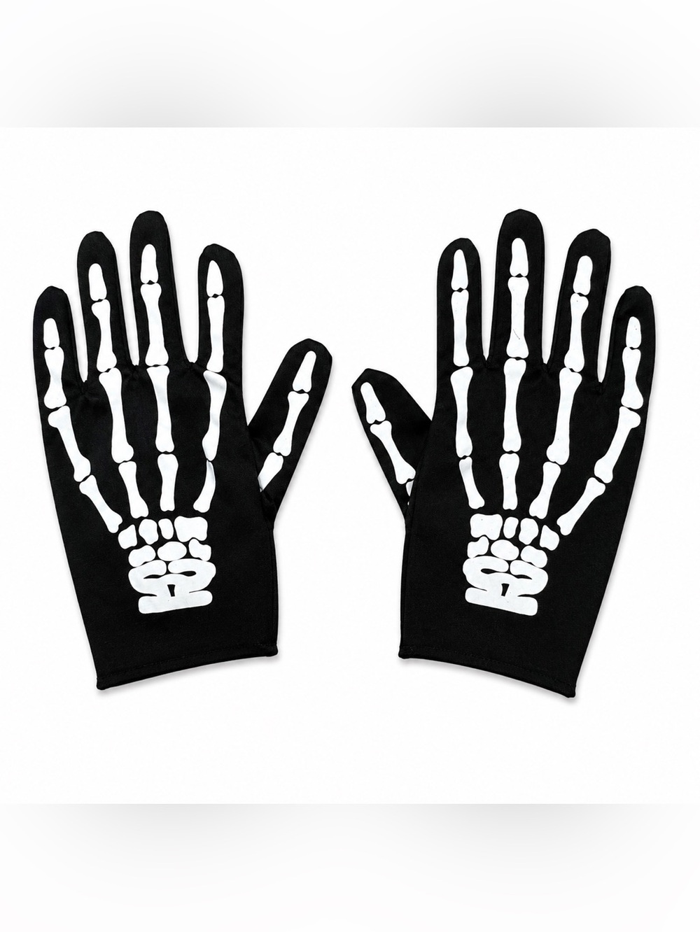 Black & White Skeleton Hand Gloves Halloween Costume Accessory
